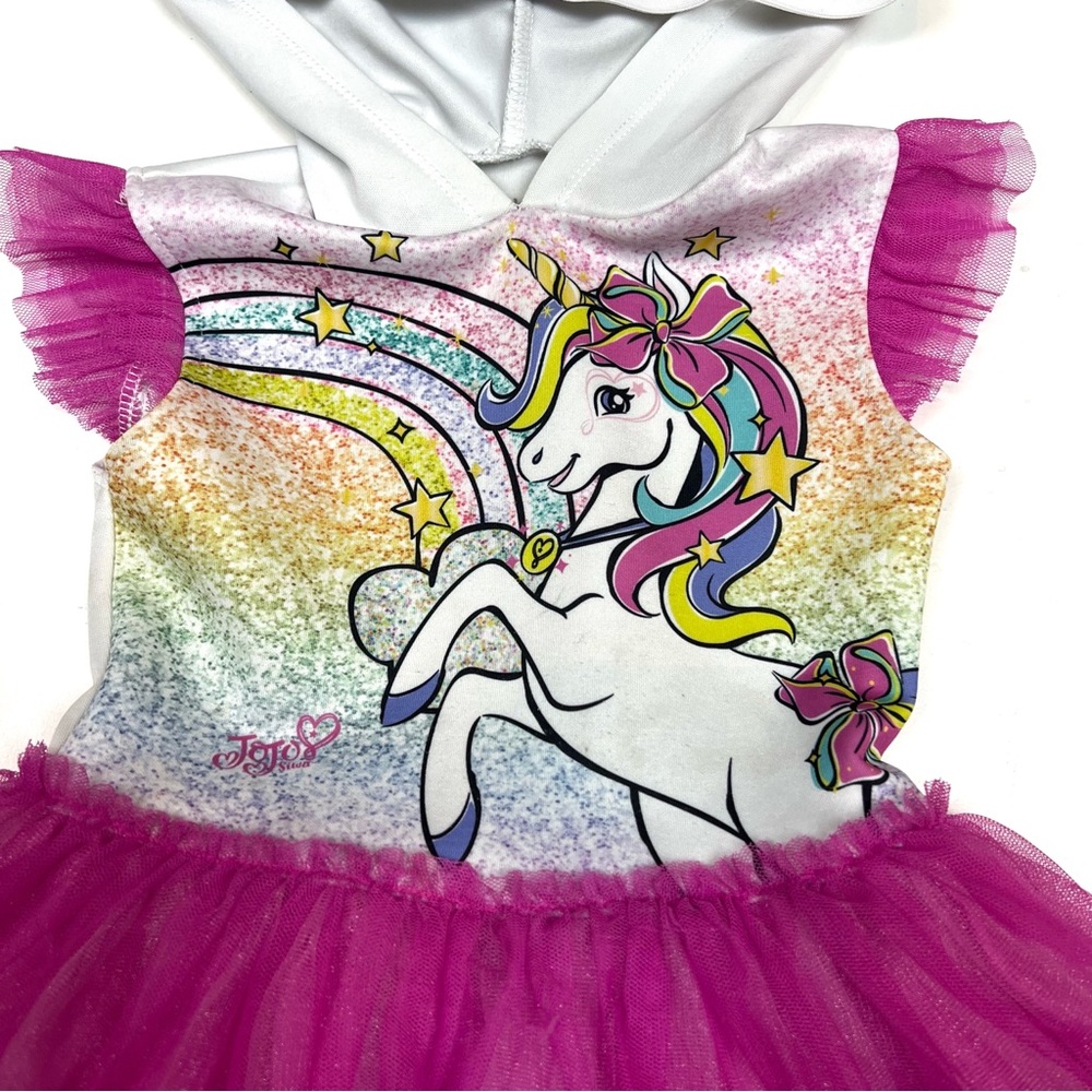Nickelodeon Hooded Unicorn Dress Sz XS || Jo Jo Siwa White Tutu /Tulle poof - Picture 2 of 14
